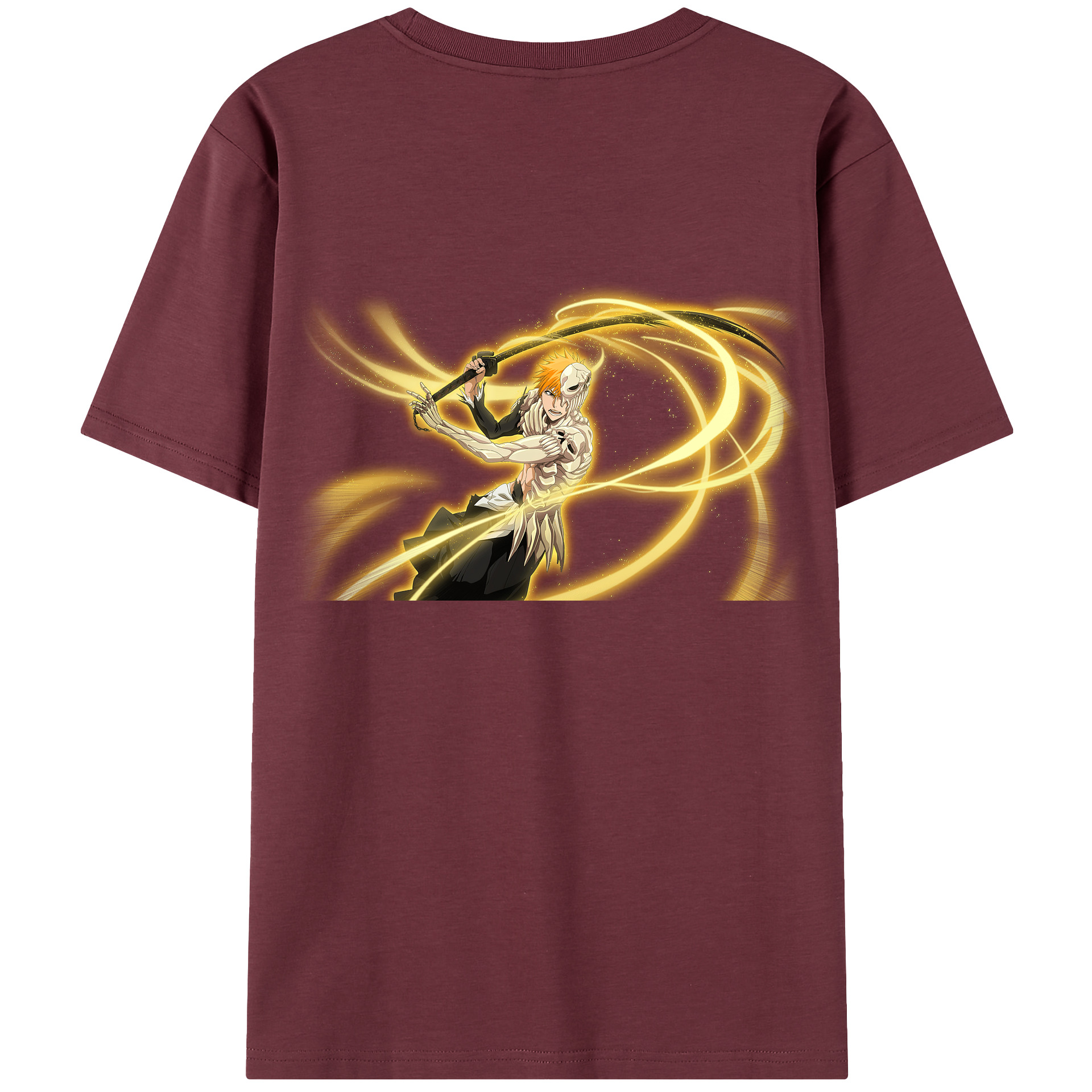 （画像用） ブリーチ 黒崎一護（くろさき いちご）BLEACH Kurosaki Ichigo 綿100％半袖Tシャツ（背面プリント）